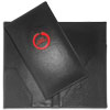 Чековая счет папка из натуральной кожи черного цвета с тиснением логотипа Aldo Coppola красной фольгой и двумя карманами