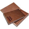 Check account cover made of genuine brown leather with embossed on the cover
