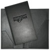 invoice folder made of eco-leather with embossed logo, Scottish cage restaurant