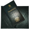 basseterre green bill folder with eco leather pockets embossed with gold foil logo
