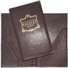 cultural and entertainment center Imperia dark brown invoice folder with pockets made of eco leather with logo embossed with gold foil