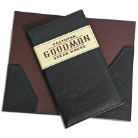 Production of bill holders made of cardboard and leather for restaurants, bars, cafes and clubs