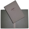 fabric folder with elastic band and logo embossed in nomad material for Easy restaurant
