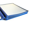 Многостраничная папка в окантовку с прозрачными окнами синего цвета