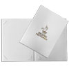 white cardboard folder with gold lettering and corners Indrik restaurant photo