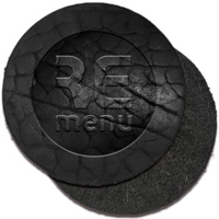 Черный бирдекель или костер с тиснением логотипа из натуральной однослойной кожи