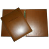 restaurant Valeria brown folder made of eco leather with a ring mechanism