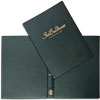 The country club is an Enviable menu folder with an internal hidden ring mechanism made of dark green leatherette