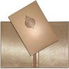 золотая адресная папка на подпись с тиснением логотипа на обложке с ляссе