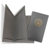 folder cover made of eco-leather with pockets for a4 sheets and embossed logo on the cover in gold