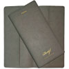 Menu cover with two pockets made of textured faux leather in dark green Davidoff club moscow