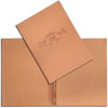 Cover with an internal file holder on bolts made of artificial leather and embossed menu logo