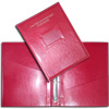 Красная папка из квинеля - кожзам на полиуритановой основе с окном для вкладышей на обложке и карманами с кольцевым механизмом внутри 1-ое терапевтическое отделение