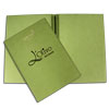 menu cover made of leatherette or eco leather for a restaurant with embossed design olive color