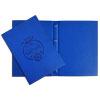 blue menu cover made of leatherette or eco leather for a restaurant with embossed design