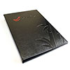 menu cover made of leatherette or eco leather for a restaurant with embossed design