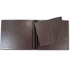 Brown leather menu cover with file holder for restaurant