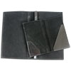 Leather menu cover black with pockets for restaurant