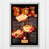 light box menu of the Russian cuisine restaurant Pancakes Matryoshki