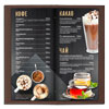 барная карта ресторана кофе какао и чай