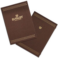 Fabric menu covers for restaurants, bars, cafes and clubs