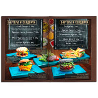 Примеры бургер меню для ресторанов и кафе