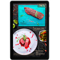 Цифровое меню на электронном планшете для ресторана бургеров и гриль слайд гриль
