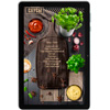 Цифровое меню на электронном планшете для ресторана бургеров и гриль слайд соусы