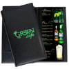 bar menu for a restaurant or cafe in a leatherette cover with embossing