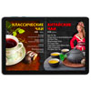 Digital menu of classic and Chinese teas on an electronic tablet for hookah
