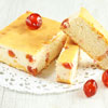 Cottage cheese casserole with cherries photo for restaurant and cafe menu