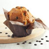 Cream muffin with chocolate photo for restaurant and cafe menu