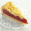 Raspberry pie with almonds photo for restaurant and cafe menu