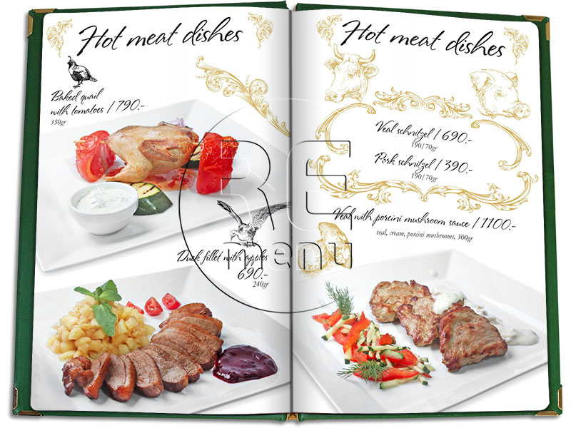 горячие мясные блюда Пушкин меню ресторана
