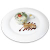 Russian salad Olivier with quail photo for restaurant and cafe menu