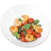 Salad with prawns and baked vegetables photo for restaurant and cafe menu
