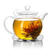 Tea in a transparent teapot photos for restaurant and cafe menus