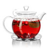Tea in a transparent teapot photos for restaurant and cafe menus