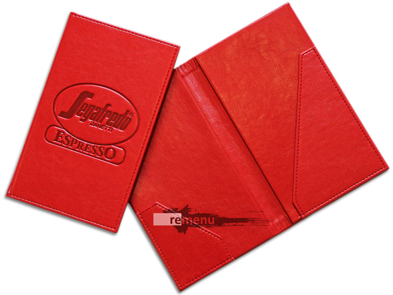 Segafredo чековая папка или счет папка с тиснением логотипа  и карманами