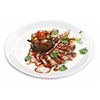 Barbecue duck breast with vegetable Ratatouille with sweet and sour sauce photo