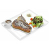 T-bone steak photo-delicious t-bone steak, grain-fed beef, raw meat weight is indicated, the output of the finished meat depends on the degree of roasting, served with mix salad and dymiy glass sauce