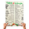 листовое меню А3 на бумаге лен слоновая кость Укроп и Кинза основные блюда