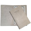 the cover folder of the bar card is made of eco leather with the Unica Osteria logo embossed mounting on an elastic band