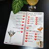 bar menu for a restaurant or cafe on a metal spring