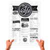 Sheet menu of dishes in A3 format for Ze Cafe