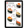 Цифровое меню для кафе японкой кухни на электронном планшете гунканы