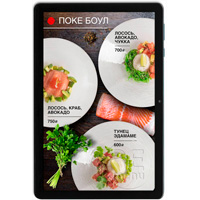 Цифровое меню для кафе японкой кухни на электронном планшете поке боул